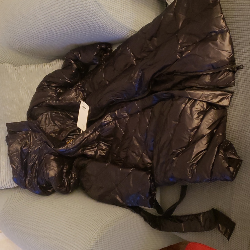 Full Length Maxi Shiny Black Puffer Coat